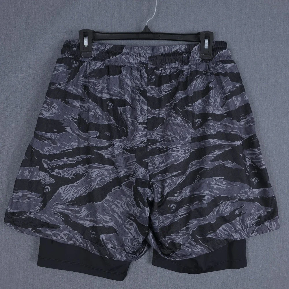 Savage Tacticians Shorts Mens XXL Gray Black Camo Lined Athletic Training Gym